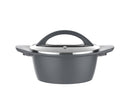 SCHÄFER MATAS Casserole argenté avec couvercle en verre 32 cm SCHÄFER MATAS Cam kapaklı Tencere gri 32 cm SCHÄFER MATAS Schmortopf mit Glasdeckel silber 32cm
