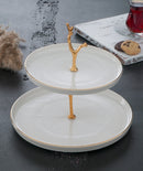 ACAR NORDIC Blanc présentoir à 2 étages ACAR NORDIC Pure white 2 Katlı Kurabiyelik ACAR NORDIC Weiß 2-stöckiges Display