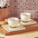 KARACA ART DECO Set de 2 tasses à café crème Krem 2 kişilik  fincan takımı