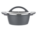 SCHÄFER MATAS Casserole argenté avec couvercle en verre 24 cm SCHÄFER MATAS Cam kapaklı Tencere gri 24 cm  SCHÄFER MATAS Schmortopf mit Glasdeckel silber 24 cm