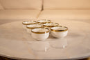 TREND HOME COLLECTION BOWL  Lot de 6 bols blanc/doré en porcelaine TREND HOME COLLECTION BOWL  6 Poreselen kase beyaz/dore  TREND HOME COLLECTION BOWL  6er-Set weiß/goldene Schalen aus Porzellan