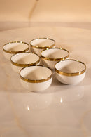 TREND HOME COLLECTION BOWL  Lot de 6 bols blanc/doré en porcelaine TREND HOME COLLECTION BOWL  6 Poreselen kase beyaz/dore  TREND HOME COLLECTION BOWL  6er-Set weiß/goldene Schalen aus Porzellan
