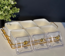 TREND HOME WHITE 6 Kapaklı kare tepsili çerezlik 