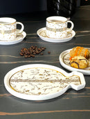 ZELLERFELD VERSAS MARBEL 18-teilig 6-tlg. weiß/dore vergoldete Kaffeetasse + 6 Kuchenteller