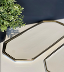 TREND HOME COLLECTION Set aus 2 Desserttellern, weiß mit Goldrand 