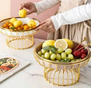 TREND HOME BOWL Gold metal standlı porselen servis tabağı  Küçük boy 20 cm