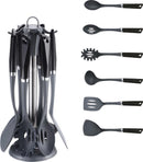 MICHELINO Küchenhelfer-Set mit Halterung 7-teilig Schwarz