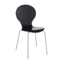 Set von 2 Stühlen Moderne Wohnzimmer, Wohn-Und Esszimmer Schwarz-Füße Chrom