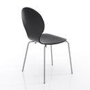 Set von 2 Stühlen Moderne Wohnzimmer, Wohn-Und Esszimmer Schwarz-Füße Chrom