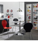 Set von 2 Stühlen Moderne Wohnzimmer, Wohn-Und Esszimmer Schwarz-Füße Chrom