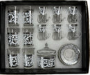 TREND HOME ORIENT SILBER Set aus 12 Gläsern mit Zuckerdose 20 Stk.