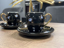 ACAR GOOD LUCK Set mit 6 Kaffeetassen aus Porzellan