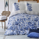 KARACA HOME MELENIE Parure de lit 100% coton 2 personnes bleu - Bella Home