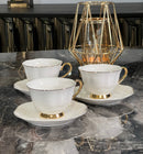ZELLERFELD Teetassenset 6 Personen 12-teilig mit silber