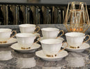 ZELLERFELD Teetassenset 6 Personen 12-teilig mit silber