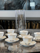 ZELLERFELD Teetassenset 6 Personen 12-teilig mit silber