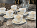 ZELLERFELD Teetassenset 6 Personen 12-teilig mit silber