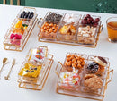TREND HOME COLLECTION Aperitif-Tablett mit 6 quadratischen Glasschalen mit Deckel