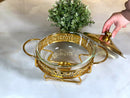 TREND HOME COLLECTION Lebensmittelwärmer rund 2L gold 