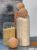 ﻿TREND HOME COLLECTION Set aus 3 Vorratsgläsern mit Korkverschluss.