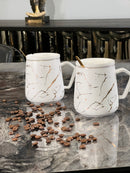 TREND HOME COLLECTION 2er-Set Mugs weiß Marmormuster gold 6 Stk