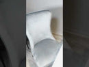 ZEN yemek odası salon sandalyesi - Koyu gri kumaş kadife - Gümüş metal ayak