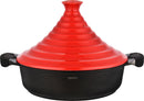 TEFFO LUXE Tajine en céramique et aluminium - Induction 28 cm noir blanc rouge TEFFO LÜKS Seramik ve alüminyum tagine - İndüksiyon 28 cm siyah beyaz kırmızı TEFFO LUXE Tajine aus Keramik und Aluminium - Induktion 28 cm schwarz weiß rot